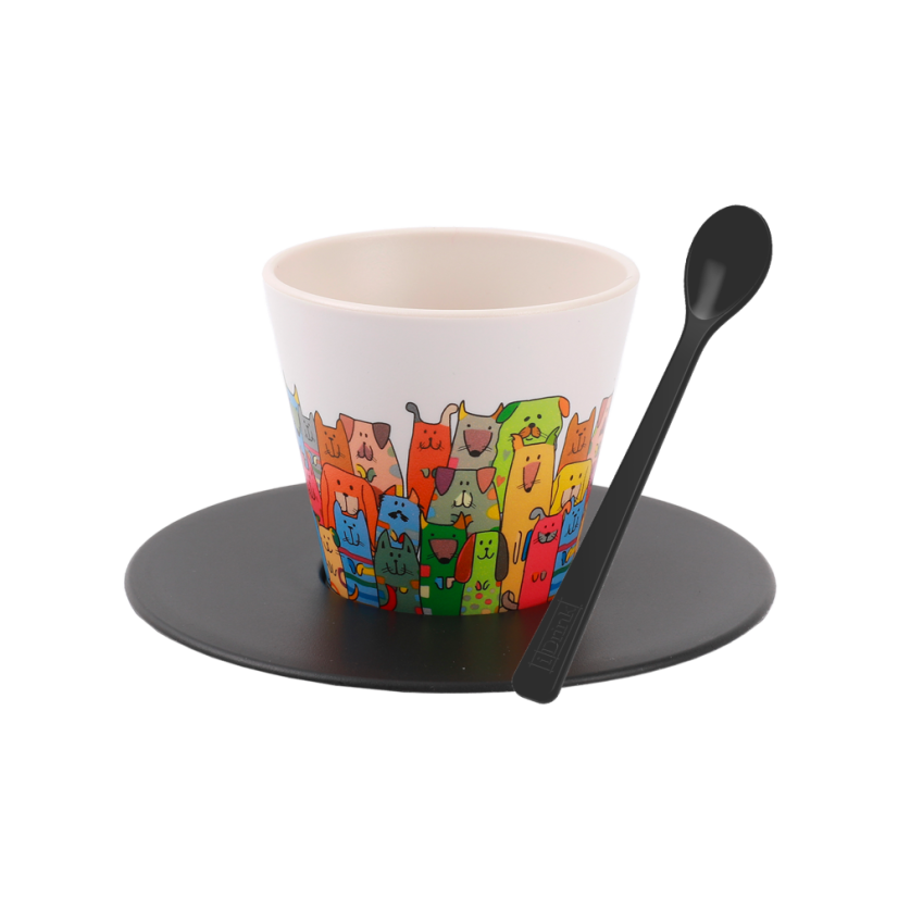 Šálek s podšálkem a lžičkou 90ml