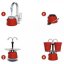 Bialetti Kávovar "Mini Express" červený na 2 šálky s 2 pohármi