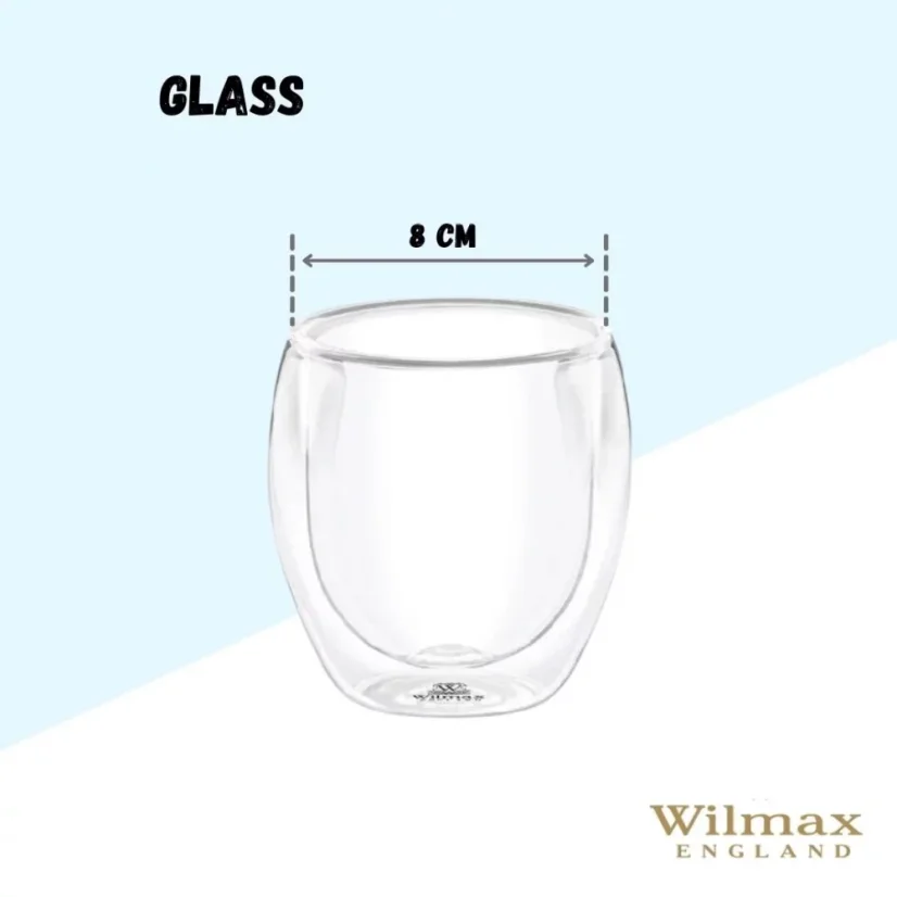 WILMAX sklenička z dvojitého termoskla  250ml balení 1ks