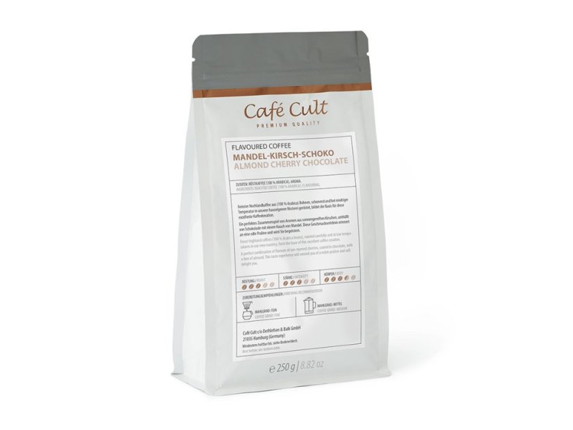 Café Cult ochucená zrnková káva Mandle-Třešeň-Čokoláda 250g