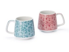 CHA CULT Porcelánový Hrnček "Boho" s reliéfom v dvoch 2 rôznych farbách, 350 ml