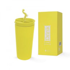 IDRINK Termohrnek z Nerezové Oceli 350ml motiv Světle Žlutý