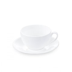 Wilmax Porcelánová Sada 6 šálok a tanierikov na čaj a kávu 250 ml