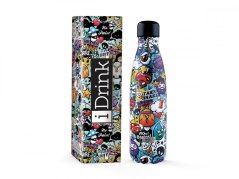 iDRINK | Botella termos de acero inoxidable, Graffiti 500 ml