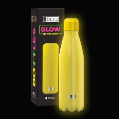 IDRINK Termoláhev z nerezové oceli, žlutá svítí ve tmě 500 ml