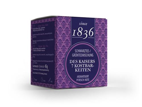 Mezcla de té de té negro con té verde 7 Tesoros Imperiales (melocotón)