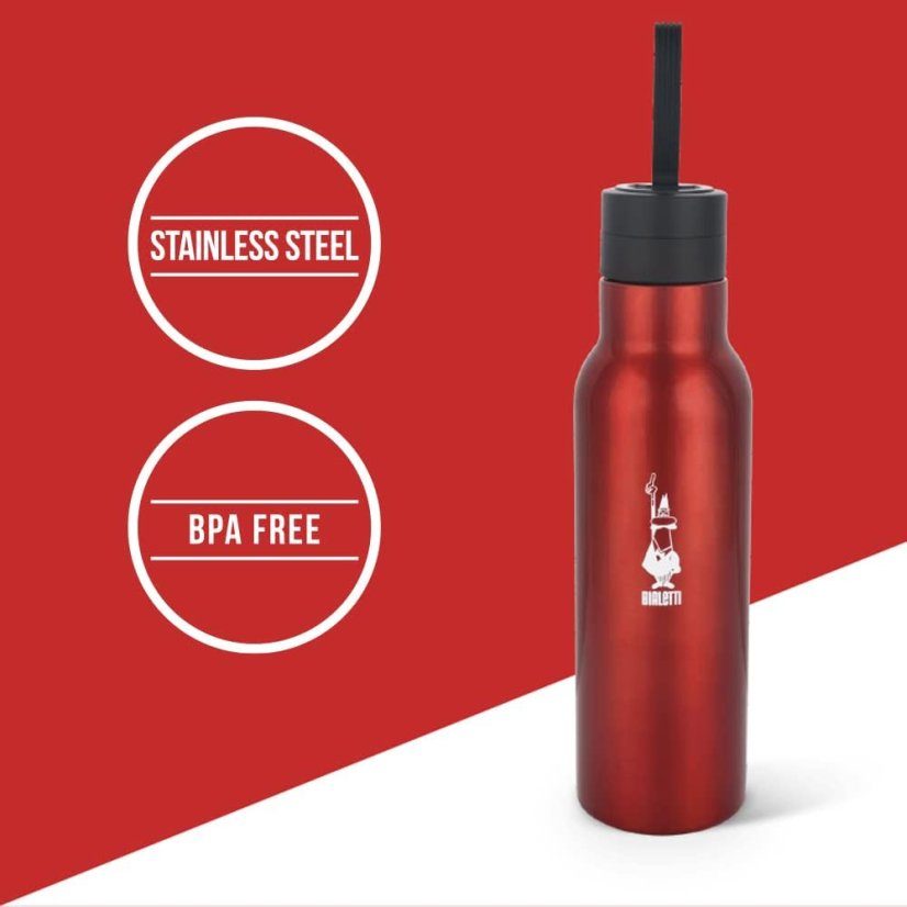 BIALETTI termoláhev z nerezové oceli červená 500 ml