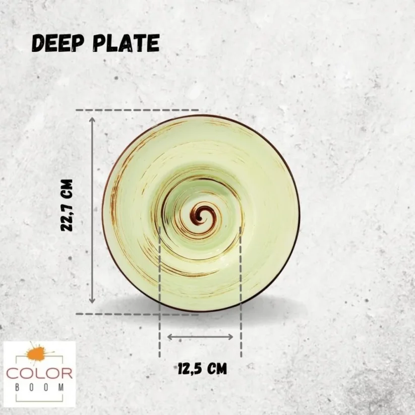 WILMAX talíř hluboký 22,5cm 1100ml - balení 3ks barva pistáciová