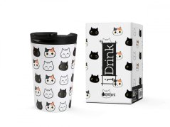 IDRINK Termohrnek z nerezové oceli, 260 ml, Kočky