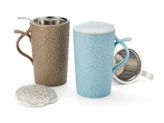 Čajový Porcelánový Hrnek se Sítkem Raja 400 ml