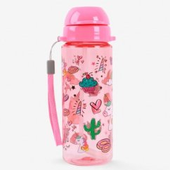 Dětská láhev nav vodu Tritan iDrink s brčkem JEDNOROŽEC o objemu 400 ml