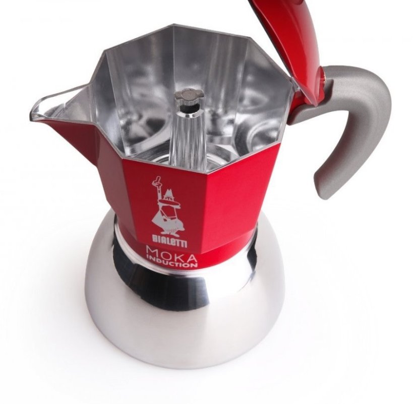 BIALETTI MOKA INDUCTION ČERVENÁ 4 ŠÁLKY