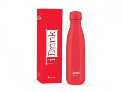 iDRINK | Nerezová kovová termoska, vzor červená , 500 ml