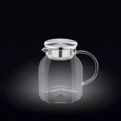 WILMAX džbán z termoskla 1000 ml, čiré sklo s nerezovým víčkem