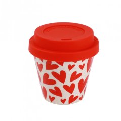 IDRINK Mini taza térmica, patrón Corazón, 90ml