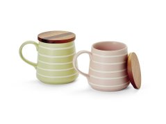 Kameninový Hrnek "Josefina s dřevěným víčkem ve 2 barvách 300 ml