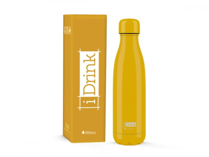 iDRINK | Nerezová kovová termoska, vzor oranžová, 500 ml