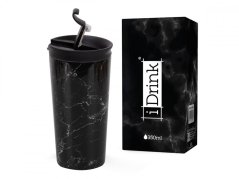 IDRINK Termohrnek z Nerezové Oceli 350ml motiv Mramorově Černý