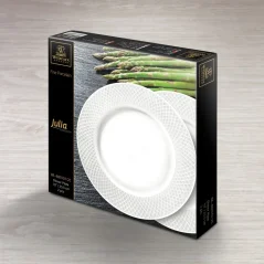 WILMAX Plato de cena 25,5cm - Juego Regalo 2 uds