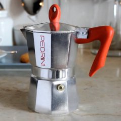 PEDRINI | Moka Kaffettiera, Asa Roja, ½ Taza