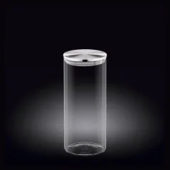 WILMAX dóza z termoskla 1500 ml, čiré sklo s nerezovým víčkem, 10x23 cm