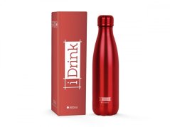 iDRINK | Botella termos de acero inoxidable, Red Metal 500 ml