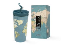 IDRINK Termohrnek z nerezové oceli 350 ml modrá mapa