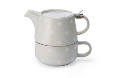 Čajová Keramická souprava se Sítkem pro Jednoho „Len“