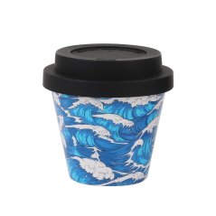 IDRINK Mini taza térmica Wave, patrón Olas del mar, 90ml