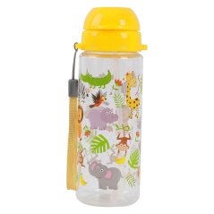 IDRINK Detská Fľaša na vodu Tritan iDrink so slamkou Zvieratá SAVANA s objemom 400 ml