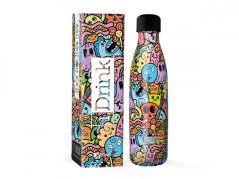 iDRINK | Nerezová kovová termoska, vzor doodle, 500 ml