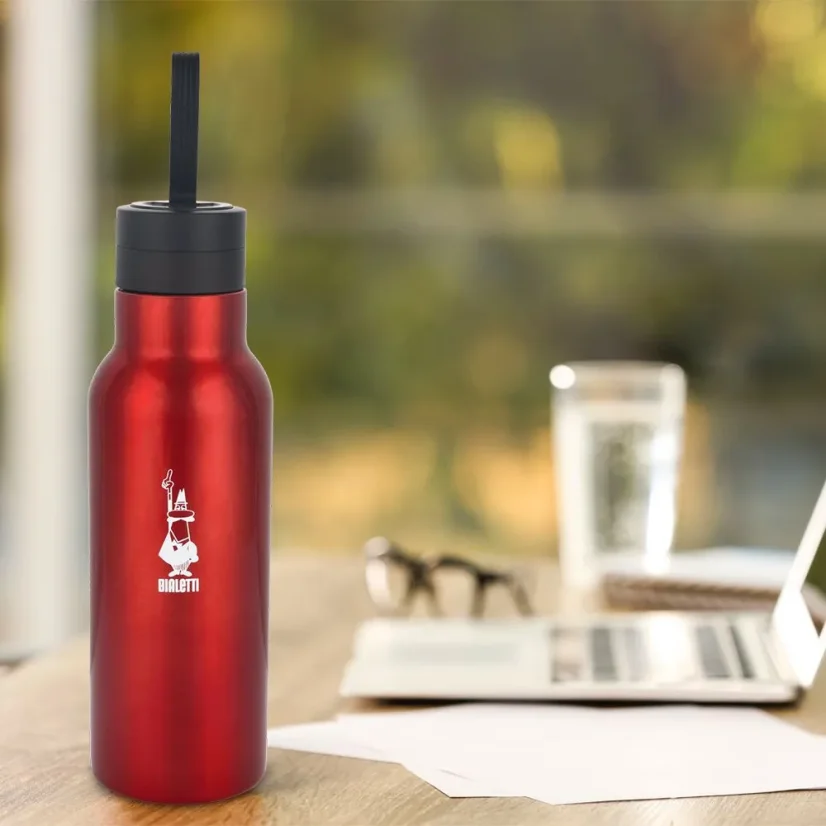 BIALETTI termoláhev z nerezové oceli červená 750 ml