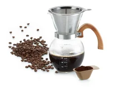 DRIPER "Lola" con filtro de acero inoxidable y mango de madera, 650 ml