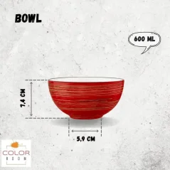 WILMAX miska 14cm 600ml balení 1ks barva červená