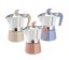 PEDRINI Cafetera Moka de 3 tazas de aluminio, color del año 2025, varios colores - COLOR: Blanco Rosa