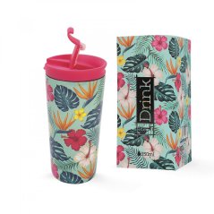 iDRINK Termohrnek z Nerezové Oceli 350ml motiv Tropické Květy