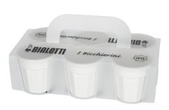 Tazas de café espresso de porcelana blanca BIALETTI Bicchierini 60 ml 6 uds
