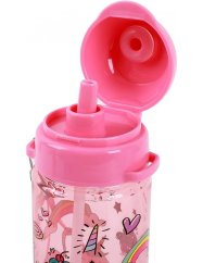 Dětská láhev nav vodu Tritan iDrink s brčkem JEDNOROŽEC o objemu 400 ml