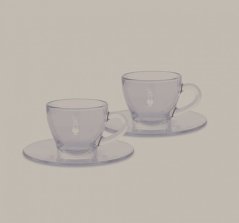 BIALETTI TAZZE 2 ks Skleněných Šálků a Podšálků na Cappuccino 130 ml