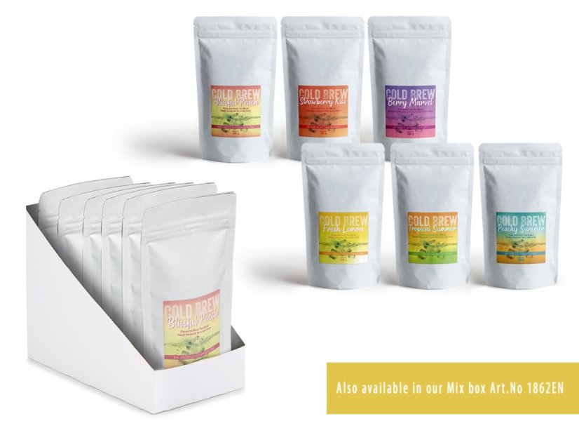 Čajová Ovocná Směs Jahodový polibek s jahodovou příchutí Ochucený studený čaj 100g