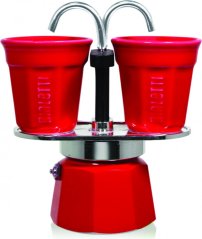 BIALETTI SET MINI EXPRESS "R" 2 ŠÁLKY. ČERVENÁ + 2 HRNKY