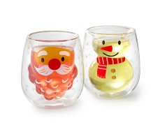 Poháre z dvojitého termoska 200 ml - číre sklo "Festive Flurry"