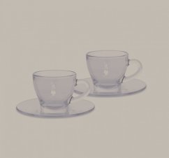 BIALETTI TAZZE 2 ks Sklenených Šálok a Podšálok na Cappuccino 130 ml