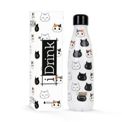 iDRINK | Botella termos de acero inoxidable, Cats 500 ml