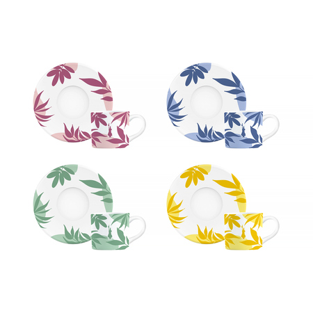 Bialetti - Primavera - sada 4 šálok a tanierikov Bialetti - Primavera - sada 4 šálok a tanierikov
