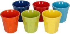 BIALETTI Bicchierini Vícebarevná Porcelánová sada 6 šálků na espresso, objem 60 ml