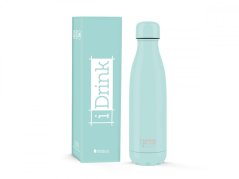 iDRINK | Nerezová kovová termoska, vzor mint zelená, 500 ml