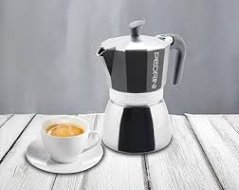 Moka Kávéforraló 6 csészés alumínium és roszdamentes acél indukciós alj