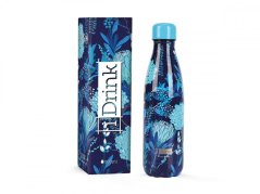 iDRINK | Botella termos de acero inoxidable, Blue Flowers 500 ml