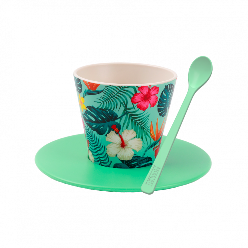 Šálka s podšálkou a lyžičkou 90ml